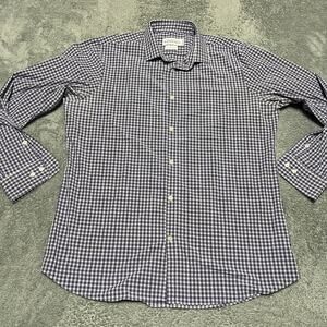 Mizzen+Main Leeward Shirt Mens 2XL Plaid Performance Dress Button Down Stretch